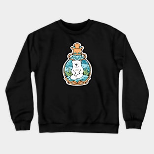 Cute Polar Bear in a Genie Bottle Crewneck Sweatshirt